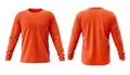 Front and back view of a vibrant orange long-sleeve athletic performance t-shirt - EU Size 5XS / Tops / Orange
