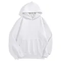 Heavyweight premium white oversized fleece hoodie with kangaroo pocket for winter - S / Tops / White