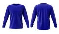 Complete front and back view of royal blue long-sleeve athletic performance sports shirt - EU Size 5XS / Tops / Royal Blue