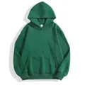 Sudadera con capucha oversize para hombre color verde oscuro liso con bolsillo - S / Tops / Verde