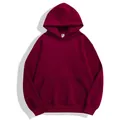 Premium heavyweight burgundy fleece hooded sweatshirt featuring a loose casual fit - S / Tops / Burgundy