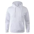 Klassisches weißes Unisex-Kapuzensweatshirt mit Kängurutasche und Kordelzug - S / Oberteile / Weiß