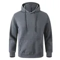Classic unisex dark grey hooded sweatshirt with drawstring and kangaroo pocket for winter - S / Tops / Dark Gray