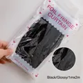 Black shiny foil fringe curtain for party backdrop decoration, 1x2m size in package - 1mx2m / Bright Black