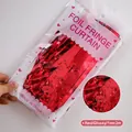 Glossy red foil fringe curtain for party background decoration, 1x2m size - 1mx2m / Bright Red