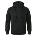 Klassischer schwarzer Unisex-Kapuzenpullover mit Kängurutasche und Kordelzugkapuze - S / Oberteile / Schwarz