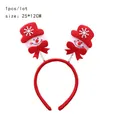 Cerchietto natalizio con pupazzi di neve a molla, cappelli rossi e fiocchi per feste bimbi. - Pupazzo di Neve / 25x12cm