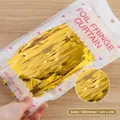 Glossy gold foil fringe curtain for party backdrops, 1x2m metallic streamer variant - 1mx2m / Bright Gold