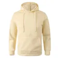 Classic cream-colored unisex hooded sweatshirt for autumn and winter leisure wear - S / Tops / Khaki