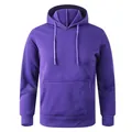 Classic casual unisex purple hooded sweatshirt with front pocket for autumn and winter - S / Tops / Purple