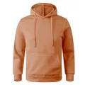 Casual unisex pullover hoodie in peach orange for autumn and winter wear - S / Tops / Camel