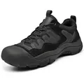Robuste, ganz schwarze Herren-Wanderschuhe mit professioneller Anti-Rutsch-Sohle - 38 / Schwarz (9875)