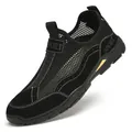 Ademende zwarte mesh instapschoenen voor heren met lichtgewicht zachte zool - 38 / Mesh Casual Schoenen (AL681) / Zwart