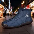 Men's blue mid-top casual winter boots featuring durable stitching and a textured finish - 38 / Martin Boots (999) / Blue