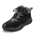 Durable men's black winter snow boots with warm fleece lining and non-slip rubber sole - 38 / Standard Type / Black