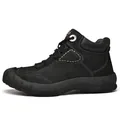 Professionelle schwarze Leder-Outdoorschuhe und Arbeitsstiefel für Herren mit rutschfester Sohle - 38 / Schwarz