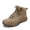 Durable khaki winter tactical snow boots for men featuring non-slip thick soles for cold weather - 38 / Fleece Lined Style / Khaki