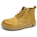 Vintage yellow leather high-top Martin boots for men featuring durable work boot design - 38 / Standard Style (7108 Golden Yellow) / Gold Yellow