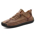 Handgenähte, braune, halbhohe Martin-Stiefel für Freizeit und Outdoor-Aktivitäten - 38 / Khaki
