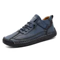 Blaue halbhohe Martin Boots mit robustem Outdoor-Design und langlebiger Gummisohle - 38 / Blau