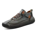 Herren Mid-Top Outdoor-Freizeitschuh in Blaugrau mit rustikalem Nubukleder-Finish - 38 / Armeegrün