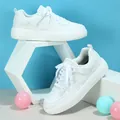 Fashionable white thick-sole platform sneakers for outdoor casual wear in white color - 38 / White