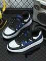 Zapatillas deportivas de moda en bloques de colores azul negro blanco con suela gruesa - 38 / Blanco Negro Azul Oscuro