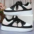 Zapatillas de plataforma modernas en negro blanco y rosa para un estilo casual diario - 38 / Negro rosa
