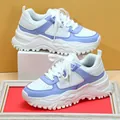 Stylish periwinkle and white platform sneakers with breathable mesh details - 38 / White Purple White Sole