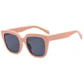 Occhiali da sole quadrati oversize alla moda con montatura rosa e lenti scure colorate - Montatura Rosa Lente Grigio Scuro