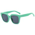 Occhiali da sole quadrati verde menta da donna con grandi lenti scure alla moda - Montatura Verde Lenti Grigie