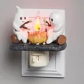 Decorative Halloween ghost campfire flickering nightlight with marshmallow roasting ghosts - Box Packaging / Ghost Night Light (US Plug)