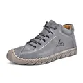 Hand-stitched grey suede casual loafers for women with a comfortable flat rubber sole - 36 / Loafers (919) / Gray