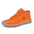 Fashionable bright orange handmade stitching women's casual loafers for outdoor wear - 36 / Loafers (919) / Orange