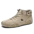 Zapatos casuales de cuero genuino LDECK con suela de pulpo única para hombres - 35 / Caqui