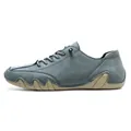 Blue-grey suede low-top casual shoe with unique tan octopus-style sole - 35 / Grey Blue