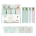 4-color glitter highlighter set in nebula shades with swatches and clear case - HP7261C Bubble Nebula (4 Pcs/Pack)