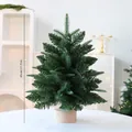 45cm artificial tabletop Christmas tree with wooden base for holiday decor. - PE Green Tree / 45cm