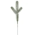 Green artificial three-pronged pine needle branch with white frost for Christmas DIY - Small Frost Effect