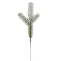 Realistic artificial flocked pine needle branch with white snow for Christmas DIY decor - Small Glued Foam