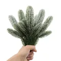 Artificial frosted pine needle branch for Christmas DIY floral arrangements and home decor - Large Snowflake Effect