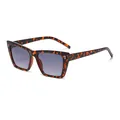 Retro-Sonnenbrille mit Schildpatt-Katzenaugen und grauen Verlaufsgläsern für Streetstyle - Leopard Rahmen Verlaufs-Graue Linse (C2)