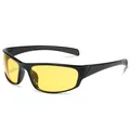 Lunettes de soleil de sport avec verres jaunes et monture noire pour le cyclisme plein air - 55-20-141 / Monture Noire Verres Jaunes
