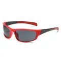 Lunettes de soleil de sport avec monture rouge et noire pour le vélo et la randonnée - 55-20-141 / Monture Rouge Verres Gris