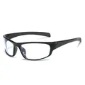Lunettes de sport noires avec verres clairs pour le cyclisme et le ski en plein air - 55-20-141 / Monture Noire Verre Clair (Anti-Lumière Bleue)