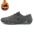 Grey winter casual low-top men's shoes featuring octopus sole and warm plush lining - 35 / Plush Casual Style (C8009M) / Gray