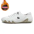 Men's white low-top casual shoes featuring octopus wavy sole and warm internal plush lining - 35 / Warm Casual Style (F8009M) / White