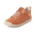 Mocasines casuales para mujer en color marrón cosidos a mano con suela blanda y cordones - 38 / Naranja