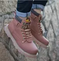Botas Martin de cuero marrón rojizo para hombre en estilo de bota de trabajo de caña media - 35 / Tostado