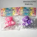 Pink and purple bear-shaped stress relief squeeze toys presented in decorative colorful packaging - Teddy Bear / Random Color